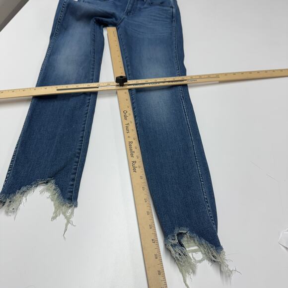 3x1 Jeans Womens 26 Blue Lewis Raw Hem Frayed Skinny High Rise - Picture 8 of 8